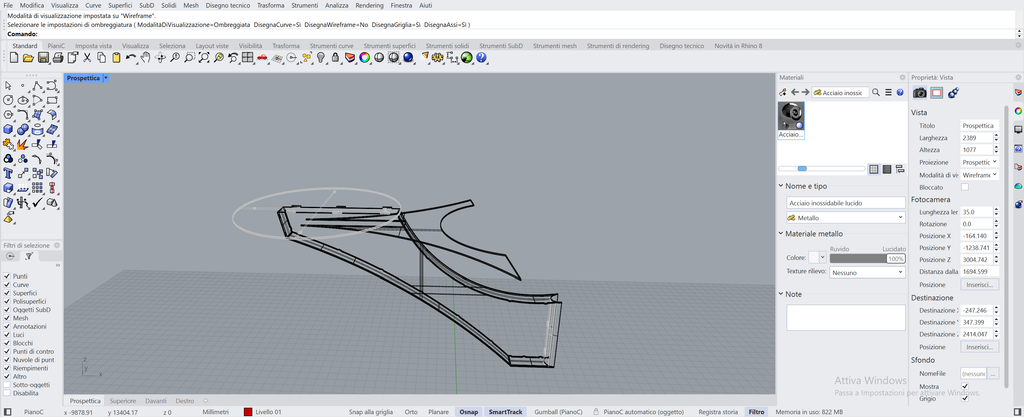 Progettazione CAD 3D con Rhinoceros di un supporto per antenna satellitare nautica in acciaio inox – EON